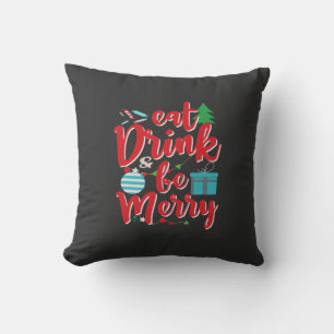 Eat, Drink, Be Merry T-Shirt Baby Blanket Cushion