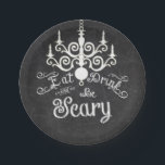 Eat Drink Be Scary Chalk Halloween Party Plates<br><div class="desc">Eat Drink Be Scary Chalk Halloween Party Plates. Customise with any text. Matching items are available.</div>