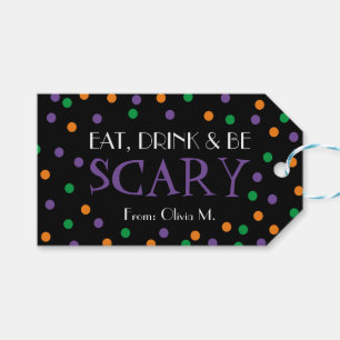 Eat Drink & Be Scary Halloween Candy Trick Treat Gift Tags