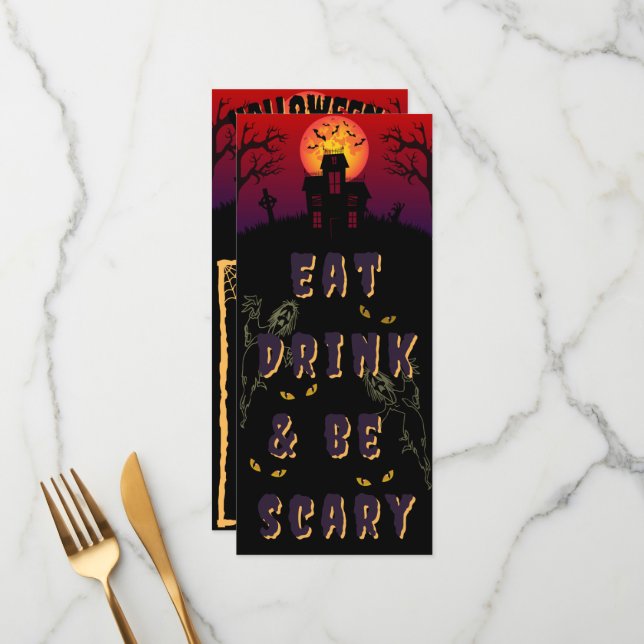 Eat, Drink & Be Scary Halloween Menu (Front/Back In Situ)