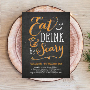 Eat Drink Be Scary Halloween Party Invitation