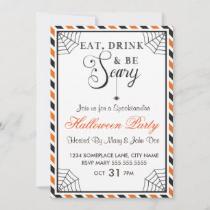 Eat,Drink & be Scary Halloween Party Invite