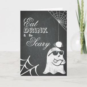 Eat Drink & be Scary Halloween Spider Web Card