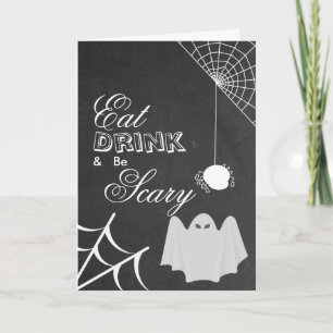 Eat Drink & be Scary Halloween Spider Web Card