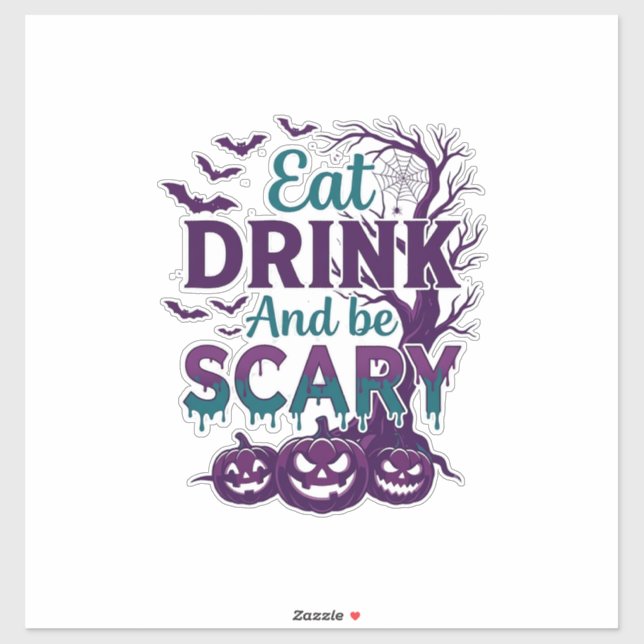 Eat Drink Be Scary Halloween Spooky Tree Pumpkins_ (Sheet)
