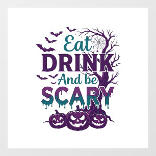 Eat Drink Be Scary Halloween Spooky Tree Pumpkins_