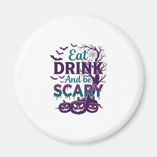 Eat Drink Be Scary Halloween Spooky Tree Pumpkins_ Magnet