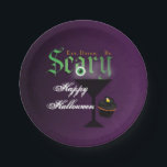 Eat Drink Be Scary Purple Halloween Party Plates<br><div class="desc">Eat Drink Be Scary Purple Halloween Party Plates. Customise with any text. Matching items are available.</div>
