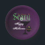 Eat Drink Be Scary Purple Halloween Party Plates<br><div class="desc">Eat Drink Be Scary Purple Halloween Party Plates. Customise with any text. Matching items are available.</div>