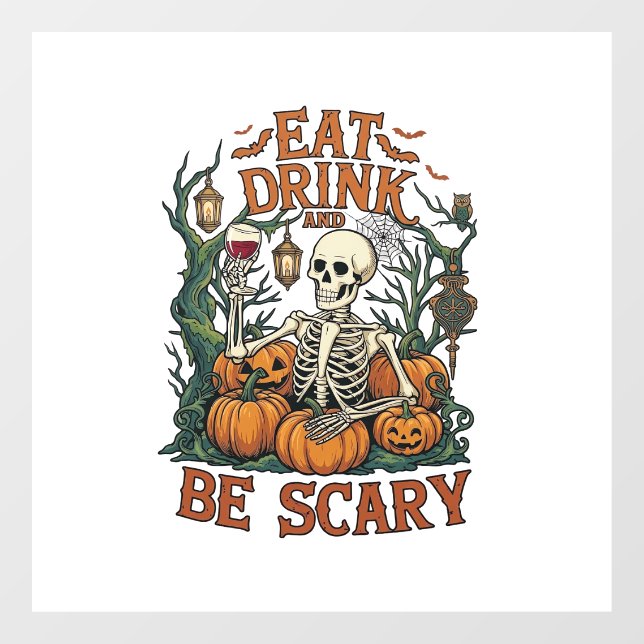 Eat Drink Be Scary Skeleton Halloween Pumpkins_1 (Sheet)
