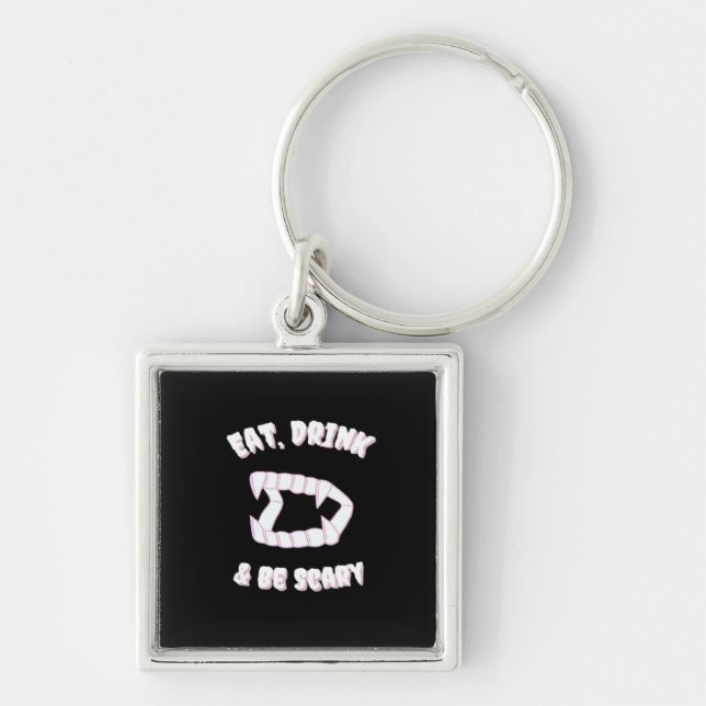 Eat Drink Be Scary Vampire Minimalist Key Ring (Front)