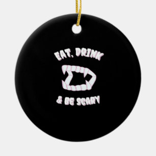 Eat Drink Be Scary Vampire Minimalist Style Ceramic Tree Decoration