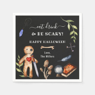 Eat, Drink & Be Scary Voodoo Doll Halloween Napkin