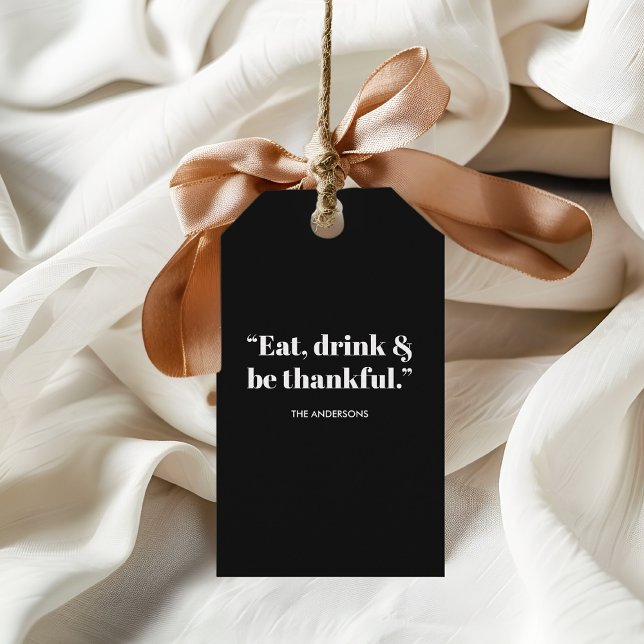 Eat, Drink & Be Thankful Gift Tags (Creator Uploaded)