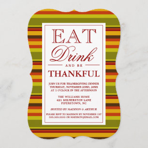 Eat Drink & Be Thankful Invitation