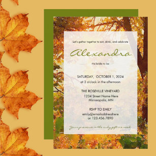 Eat, Drink, & Celebrate Bride to Be Fall Leaves Invitation