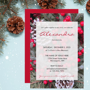 Eat, Drink, & Celebrate Bride to Be Winter Themed Invitation