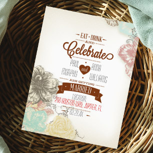 Eat Drink Celebrate IV Wedding Invitation