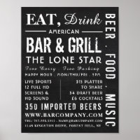 Eat, Drink Chalkboard, Pub/Brewery Advertising