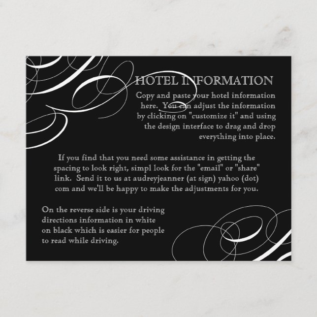Eat, Drink Get Married Calligraphy Swirl Invites (Front)
