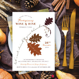 Eat, Drink & Give Thanks Thanksgiving Dinner Party Invitation