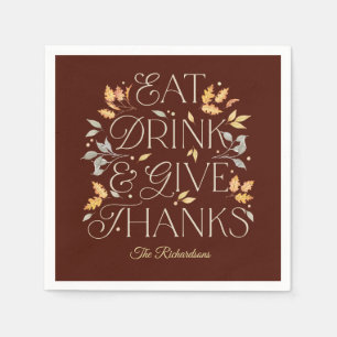 Eat Drink Give Thanks Thanksgiving Party Napkins