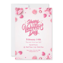 "Eat, Drink & Love" Valentine's Day Party Invitati