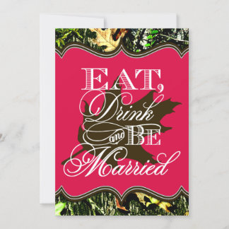 Eat Drink Married Hunting Camo Wedding Invitations