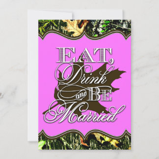 Eat Drink Married Hunting Camo Wedding Invitations