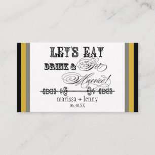 Eat, Drink n Get Married Escort Table Number Cards
