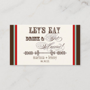 Eat, Drink n Get Married Escort Table Number Cards