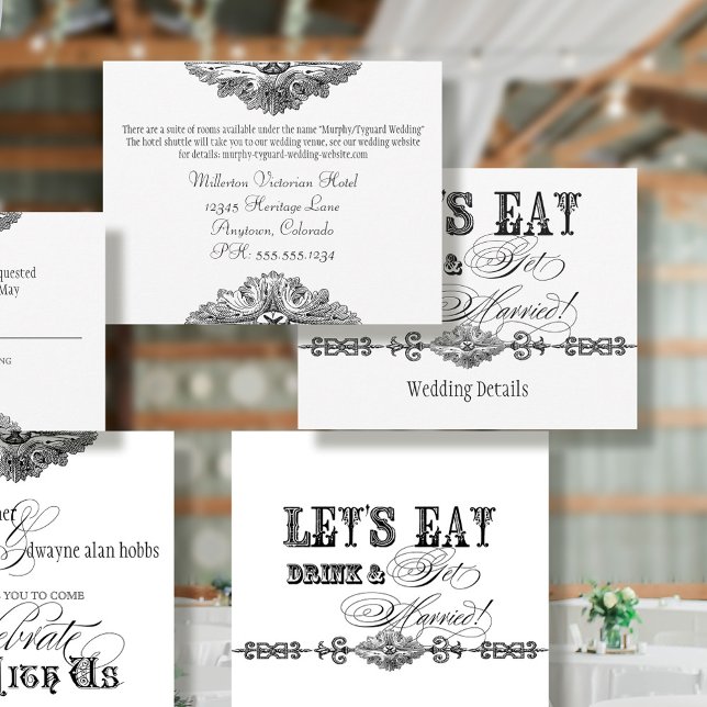 Eat, Drink n Get Married Formal Wedding Details Invitation (Creator Uploaded)