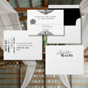 Eat, Drink n Get Married Matching RSVP Envelopes