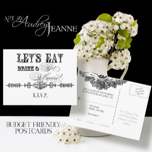 Eat, Drink n Get Married, RSVP Response Postcard