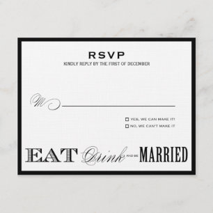 EAT, DRINK   RSVP STYLE 1 CARD