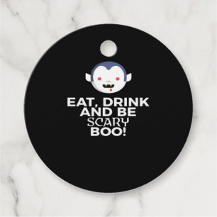 Eat Drink Scary Boo Halloween Design Creative Casu Favour Tags