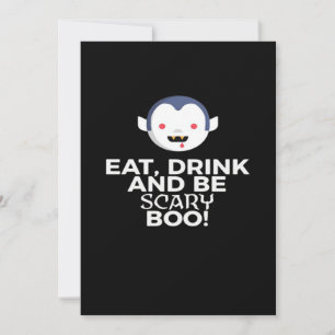 Eat Drink Scary Boo Halloween Design Creative Casu Holiday Card