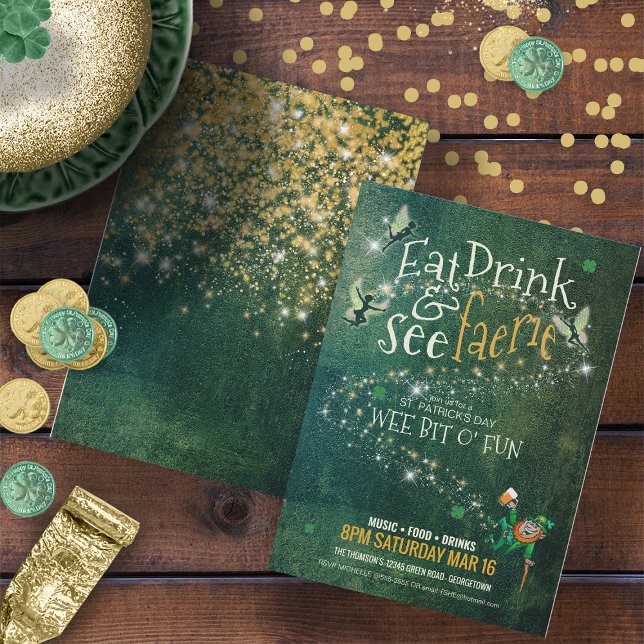 Eat, Drink & See Faerie ID637 Invitation (Front/Back In Situ)