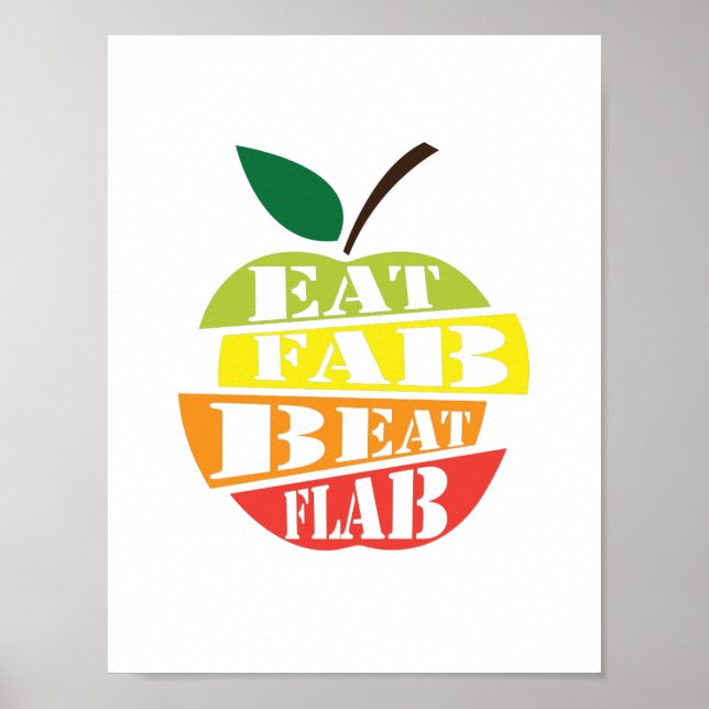 Eat fab, beat flab quote design poster (Front)