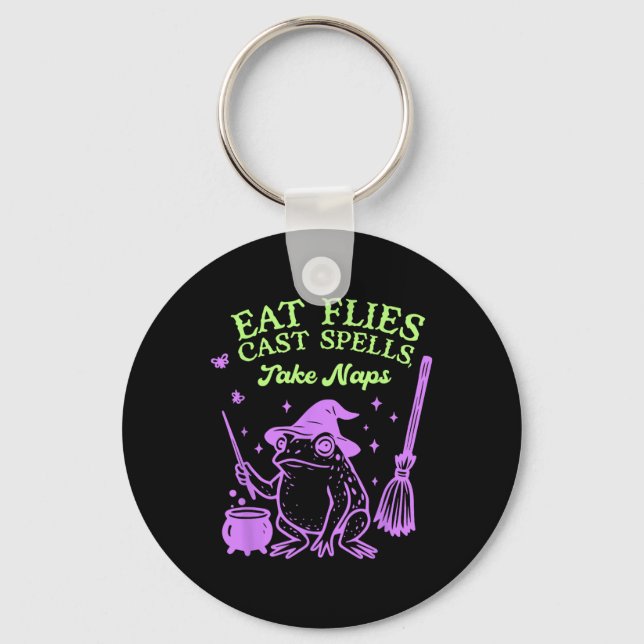 Eat Flies Cast Spells. Take Naps  Key Ring (Front)