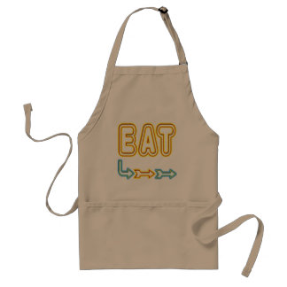 Eat Funny Retro Neon Sign Art BBQ Apron