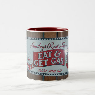 Eat & Get Gas Rest Stop Two-Tone Coffee Mug