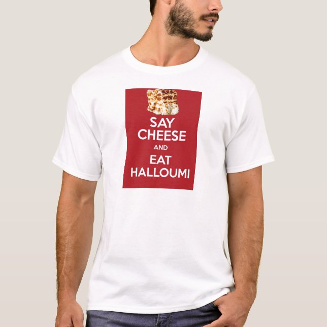 EAT HALLOUMI GREEK CHEESE T-Shirt (Front)