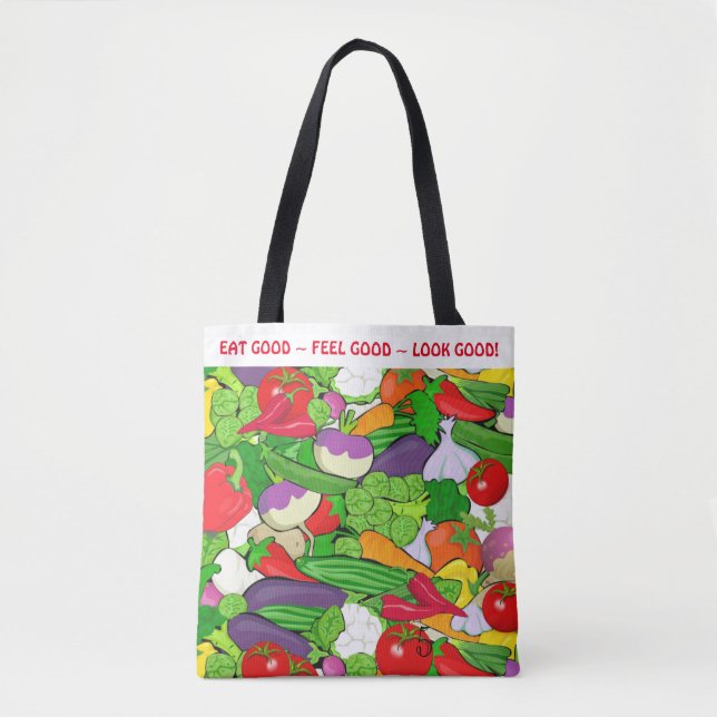 Eat Healthy Colorful Vegetables Tote Bag (Front)