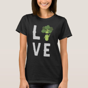 Eat Healthy I Love Broccoli Queen Plant Based Dist T-Shirt