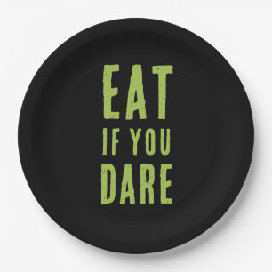 Eat If You Dare   Spooky Funny Halloween Party Paper Plate