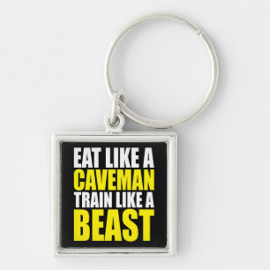 Eat Like A Caveman,  Train Like A Beast - Workout Key Ring