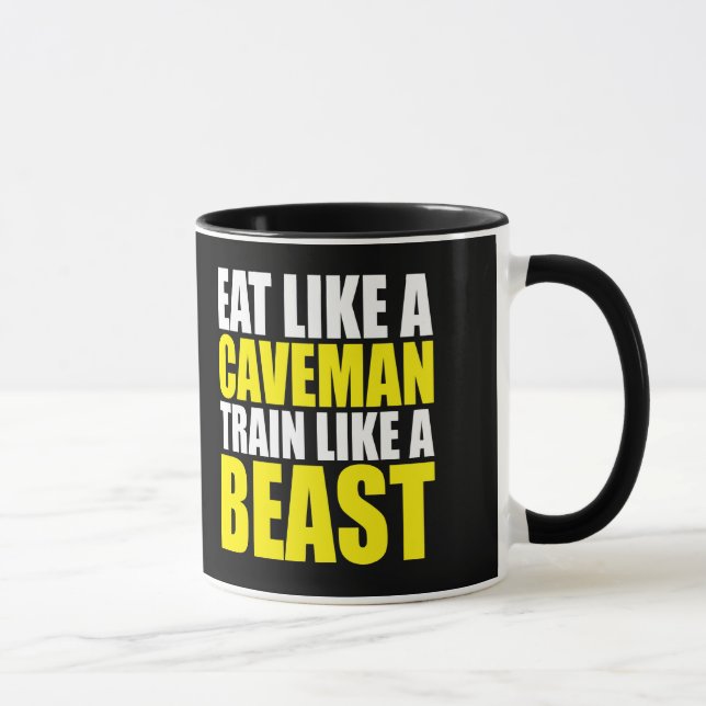 Eat Like A Caveman,  Train Like A Beast - Workout Mug (Right)
