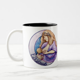 Eat Local breastfeed Breastfeeding Goddess Two-Tone Coffee Mug