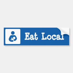 Eat Local Breastfeeding / Nursing Icon Bumper Sticker
